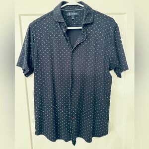 Daniel Cremieux Navy button up with White Micro Dot Pattern